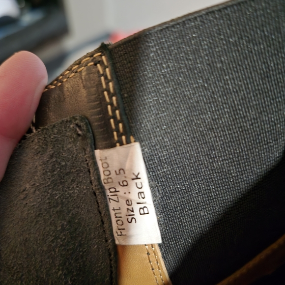 Women's Black Leather Front-Zip Ankle Booties EQUESTRAIN - Picture 4 of 7